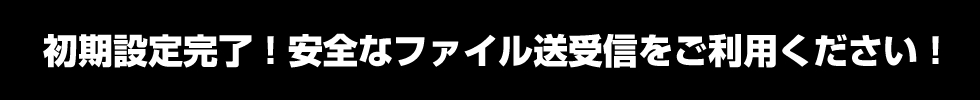 初期設定完了！安全なファイル送受信をご利用ください！